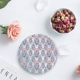 thumbnail image 4 of RYLABLUE Mandala Lotus Set of 4 Round Coaster for Drinks, Absorbent Ceramic Stone Coasters Cup Mat with Cork Base for Home Kitchen Room Coffee Table Bar Decor, 4 of 5