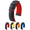 Red Band / Black Buckle, variant on Hirsch Ayrton Leather Watch Strap - Orange - L - 24mm - Black Buckle - Natural Rubber