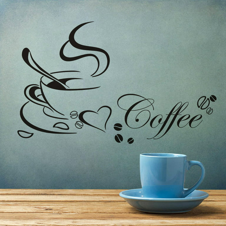 Vinyl Wall Art Decal - Coffee Gets Stuff Done - Trendy Cute Fun Caffei –