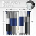 thumbnail image 2 of Dark Blue Window Curtains 63 Inch Length Geometric Window Curtains Over Sink Set of 2, Black Grey White Curtain for Bedroom Living Room, Modern Abstract Kitchen Decor 42x63 Inch, 2 of 6