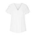 thumbnail image 6 of ibuvkizy Womens Tops Short Sleeve Shirts for Women,Women's Summer Casual V-neck T-shirt Lace Printed Top/shirt,Plus Size Blouses Shirts,Summer Tops for Women 2025, 6 of 6