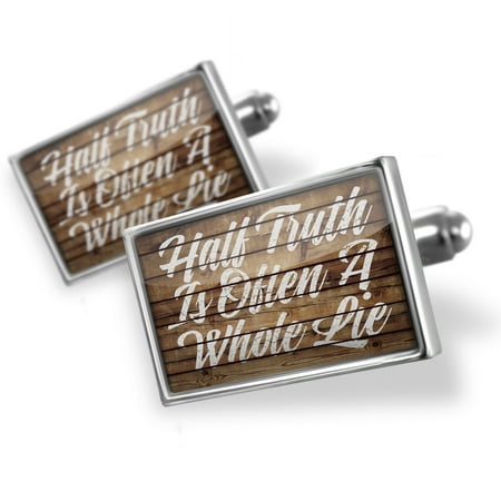 Cufflinks Painted Wood Half Truth Is Often A Whole Lie - NEONBLOND