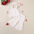 thumbnail image 2 of XZNPDUCQ Toddler Baby Girls Outfits Sets Short Sleeve T-Shirt Tops and Short Pants Kids Summer Casual Playwear Beach Outfits 18-24 Months,White, 2 of 9