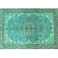 thumbnail image 1 of Ahgly Company Indoor Rectangle Persian Turquoise Blue Traditional Area Rugs, 4' x 6', 1 of 4