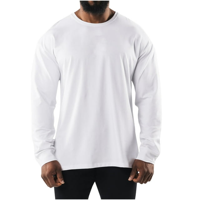 Chemises pour Hommes, Chemises Décontractées pour Hommes, Mode Décontractée Couleur Unie Manches Longues Col Rond Blouses Amples Chemises