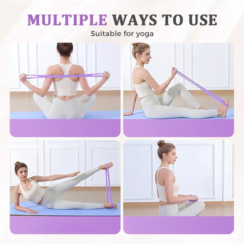 3PCS Saker Yoga Resistance Band, TPE Workout Bands for Women, Arm Back Shoulder Toner, Elastic Exercise Ropes for Home Gym Yoga Pilates Physical Therapy