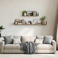thumbnail image 2 of Farmhouse Floating Shelves for Wall 32″W x 8″D, Long Wall Mounted Shelves Set of 3, 2 of 9