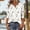 White, variant on Uaswgudfs Women's V-Neck Button T-Shirt - Striped Print Loose Fit 3/4 Sleeve Top Casual Loose Fit Women's Blouses White M