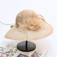 thumbnail image 2 of XIAOCHA Womens Lace‑Rose Wide‑Brim Hat Solid Sun Hat Party Hat,Khaki, 2 of 4