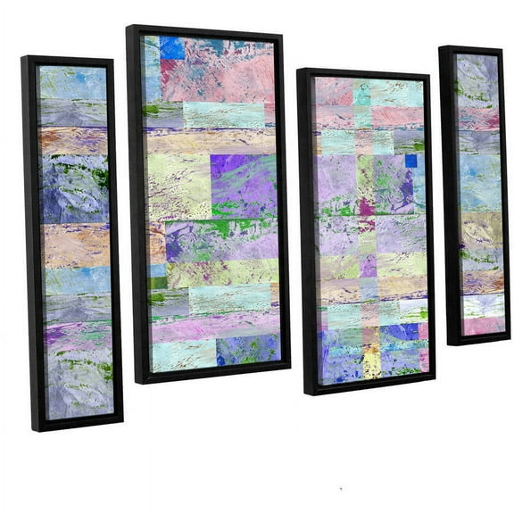 ArtWall Greg Simanson "Abstract I" 4-Piece Floater Framed Canvas Staggered Set