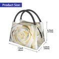 thumbnail image 3 of Vsdgher White Rose Print Insulated Reusable Bags with Sturdy Zipper and Handles, Foldable Totes for Hot or Cold Food Bring or Delivery, 3 of 8