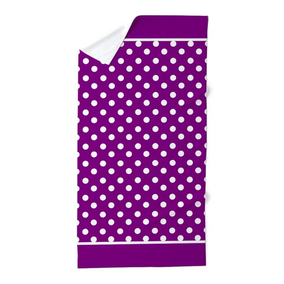 CafePress - Purple And White Polka Dots Pattern Background Des - Large Beach Towel, Soft 30"x60" Towel with Unique Design