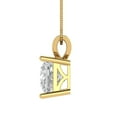 thumbnail image 3 of 2.0 ct Brilliant Princess Cut Solitaire Moissanite 14k Yellow hypoallergenic Solid gold Designer Everyday Affordable Dainty Necklace Pendant with 18" Chain, 3 of 7
