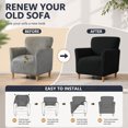 thumbnail image 4 of SHANNA Banquet Armchair Slipcovers, Knitted Jacquard Sofa Chair Covers with Arms for Living Room, NonSlip Dog Pet Friendly Furniture Protector, Jacquard - Black, 4 of 10