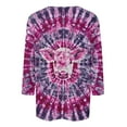 thumbnail image 4 of CYMMPU Tunic Tops Round Neck Blouses for Women Dressy Casual Summer Trendy Shirts Loose Fit Spring Tops Tie Dye 3/4 Sleeve Ombre T-Shirts Multicolor XXXL, 4 of 5