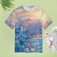 thumbnail image 4 of Water Splash Ripple Women's T-Shirt Short Sleeve T Shirts Tops Tee Ladies Loose T, 4 of 6