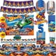 thumbnail image 2 of Decoración para fiesta de cumpleaños de Hot Wheels, pancarta con globos, adorno para tarta, vajilla, artículos para fiesta de coches de carreras, baby shower, 2 of 5