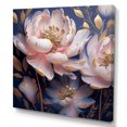 thumbnail image 2 of Designart "Art Deco-Inspired Pink Peony On A Blue Background" Poppies Canvas Wall Art, 2 of 7