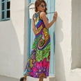 thumbnail image 7 of Vibrant Colorful Paisley Floral Design Artwork Sleeveless Dress Female Clothing Dress Women Summer 2025 Dress, 7 of 7