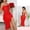 Red, variant on Naittoop Women's Mesh Chemise Nightgown Long Ruffle Sheer Bridal Lingerie Side Split Sexy Sleepwear Nightwear