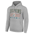 thumbnail image 2 of Unisex Starter Heather Gray Miami Dolphins Throwback Logo Pullover Hoodie, 2 of 3