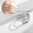 thumbnail image 5 of Morse Code Rings for Women Men Funny Inspirational Gifts Stainless Steel Fidget Rings for Anxiety Anxiety Ring with Beads Spinner Ring Fidget Ring Message Friendship Gifts Jewelry Birthday Gifts, 5 of 5