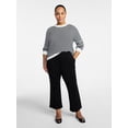 thumbnail image 2 of Time and Tru Women's Cropped Flare Pants, 26" Inseam, Size XS-XXXL, 2 of 6