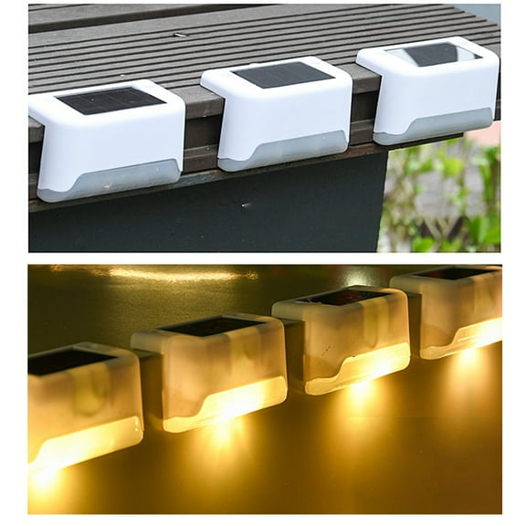 QTOCIO Solar Outdoor Lights, Solar Lights Outdoor 4 Pack Outdoor Lights For Patio Brown Solar Step Lights LED Water Proof Lighting For Outdoor Stair Patio Yard Fence