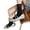 Black, variant on Embroidered Glitter Socks for Fashion Double Needle Mid Crew Casual And Dressy Hosiery Yoga Socks for Men