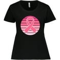thumbnail image 3 of Inktastic Breast Cancer Pink Ribbon Retro Women's Plus Size T-Shirt, 3 of 5