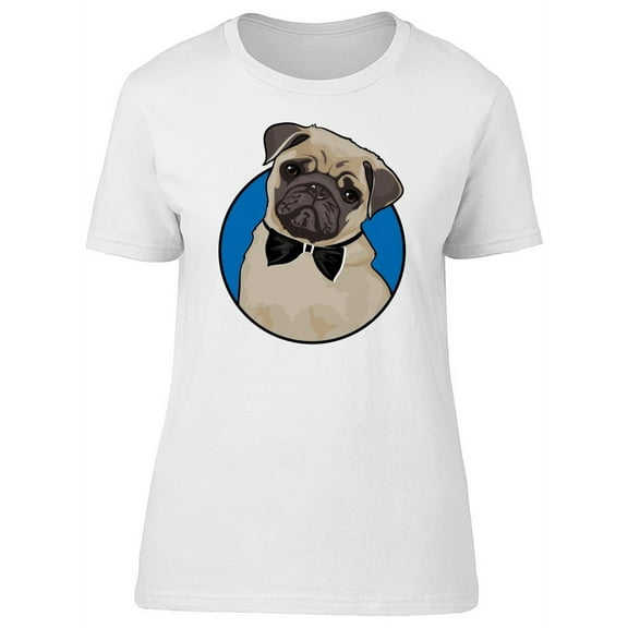 Cute Classy Watercolor Pug T-Shirt Women -Image by Shutterstock, Female XX-Large
