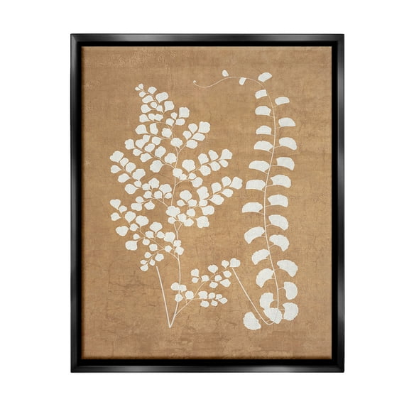 Stupell Industries Boho Garden Sprigs Botanical & Floral Painting Black Floater Framed Canvas Art Print Wall Art, 17 x 21