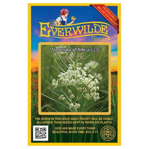 Everwilde Farms 150 Whorled Milkweed Native Wildflower Seeds, Attracts Butterflies