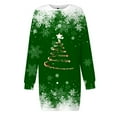 thumbnail image 4 of Wyzesi Longues Robes pour Femmes Grande Taille Robe Chandail de Noël Imprimée pour Femmes Col Rond Manches Longues Ample Sans Capuche Robe Décontractée Longues Robes pour Femmes Décontractées Manches Longues, 4 of 5