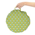 thumbnail image 2 of Yellow and Green Round Floor Cushion with Handle, Bird Feathers Inspired Design, Decorative Pillow for Living Room & Dorms, 18" Round, Yellow Green Vermilion, by Ambesonne, 2 of 4