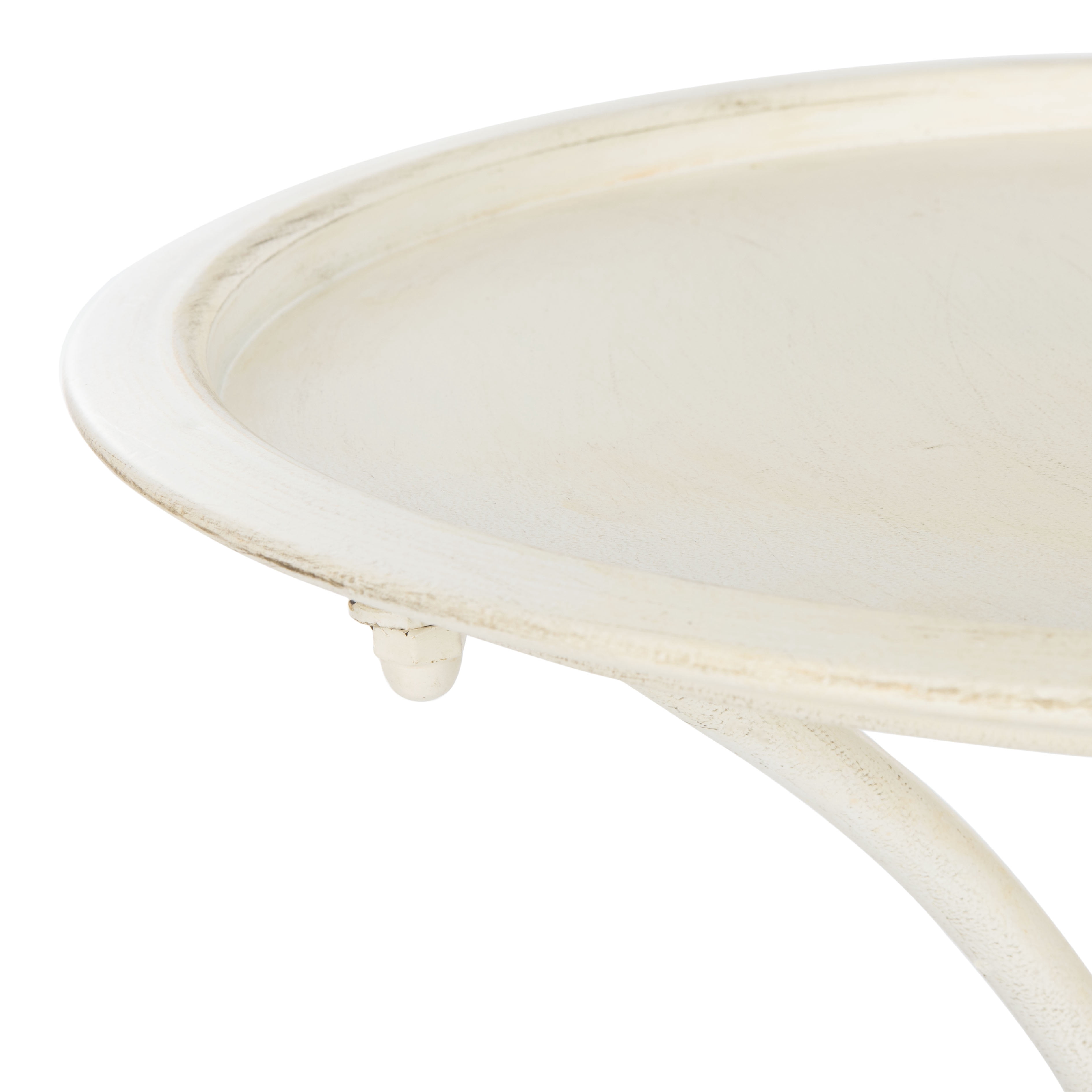 SAFAVIEH Kensi Solid Rustic Outdoor Patio Bird Bath, Pearl White