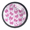 thumbnail image 2 of 4 Pcs Pink Bows Knobs for Kitchen Cabinet Cupboard Dresser Bookcase Drawer Pulls Handles Round Home Decor, 2 of 7