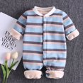 thumbnail image 2 of Toddler Kid Jumpsuit Pants Clothes Newborn Infant Baby Boy Girl Long Sleeve Striped Fluffys Romper Jumpsuit Clothes Summer Jumpsuit For Girls Boys, 2 of 4