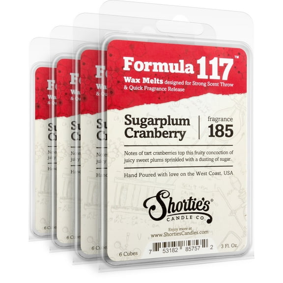 Sugarplum Cranberry Wax Melts Bulk Pack - Highly Scented   Natural Oils - Shortie's Candle Company