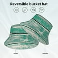 thumbnail image 2 of KLL Old Green Wooden Bucket Hat for Women Men Packable Travel Beach Sun Hat Outdoor Rave Accessories Reflective Fisherman Cap, 2 of 7
