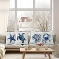thumbnail image 3 of OceanPillow Covers,Sea Turtles Starfish Coral Crabs Pillow Cases,Nautical Throw Pillow Cover, 3 of 5
