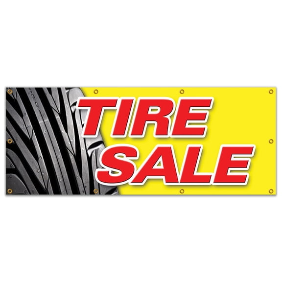 SignMission B-96 Tire Sale 1 36 x 96 in. Banner Sign - Tire Sale 1