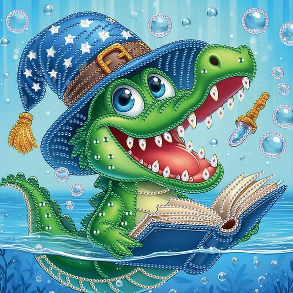 Crocodile Diamond Art Painting Kit with Book