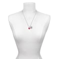 thumbnail image 3 of Delight Jewelry Silvertone Medium Translucent Red Paw Silvertone Script Initial Disc - L - Charm Necklace, 20"+3", 3 of 4