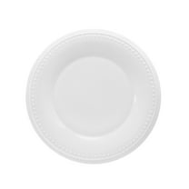 Fitz and Floyd Nevaeh White Classic Bead 9.75" Round Bone China Salad Plate