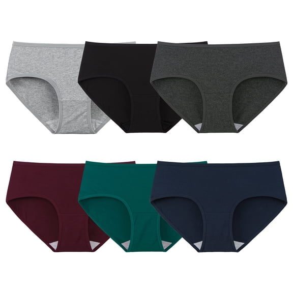 INNERSY Women's Cotton Underwear Hipster Panties 6 Pack Breathable Stretch Fit(L,Classic)