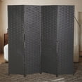 thumbnail image 2 of 4 Panel Room Dividers Foldable Privacy Screen Decorative Indoor Screen 6TF Wooden Office Dividers Partition Wall for Home, Office, Bedroom, Gray, 2 of 7