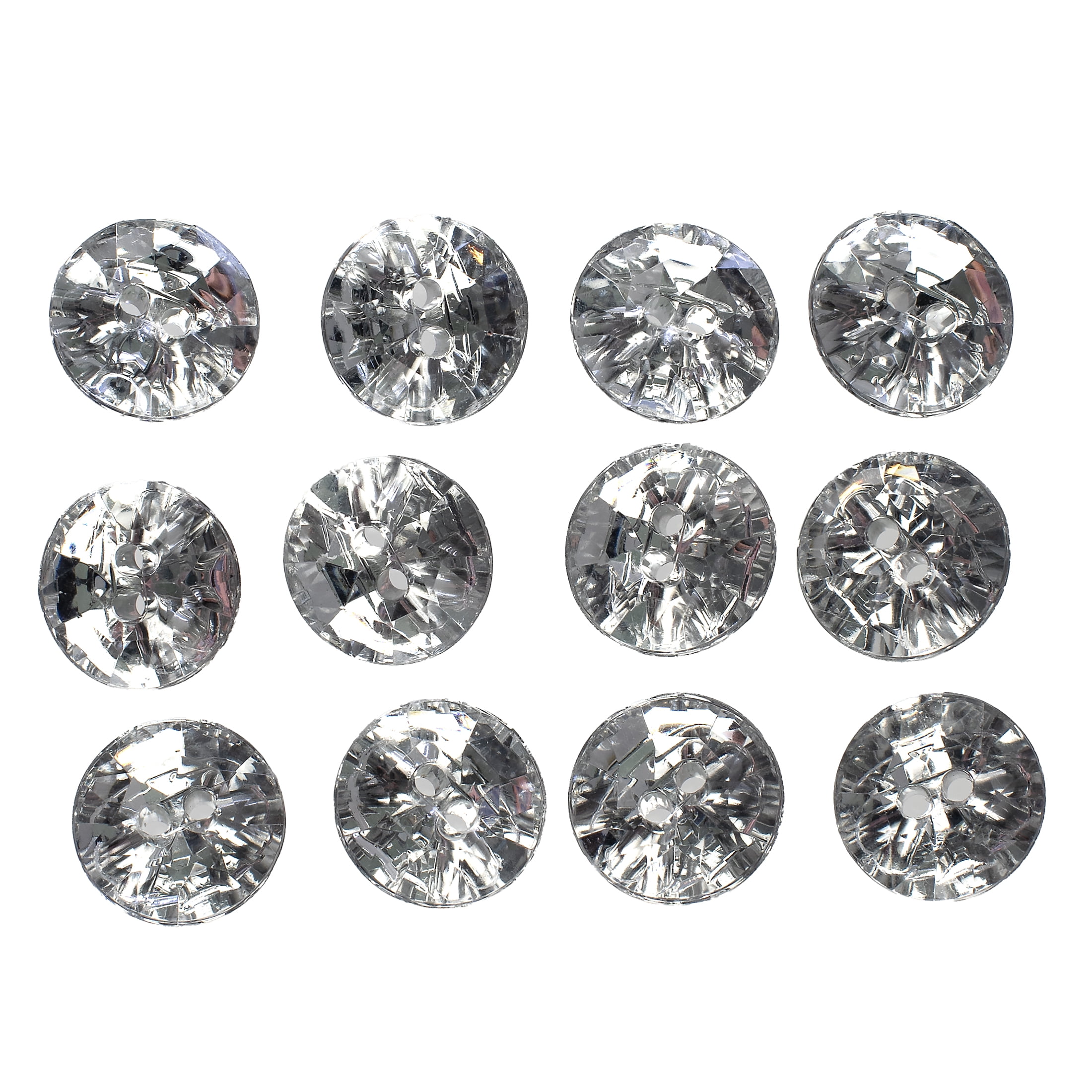 (3 pack) Favorite Findings Novelty Clear Gem Buttons, 11 Piece