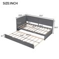 thumbnail image 2 of Harper & Bright Designs Twin Daybed Frame with Trundle, Farmhouse L Shape Corner Daybed Bed, Grey, 2 of 14