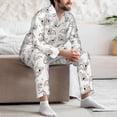 thumbnail image 7 of Uemuo Cartoon Koala Pattern 2-Piece Loungewear Set - Men’s Soft Sleepwear, Cozy Winter PJs, Comfy Sleep Set-Medium, 7 of 7